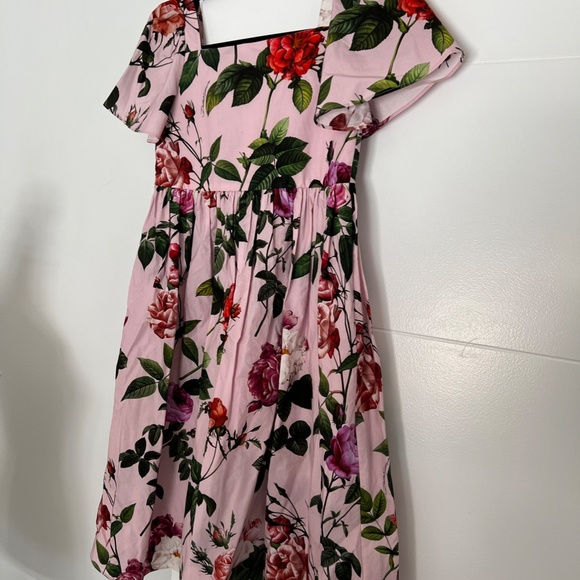 Dolce & Gabbana Pink Short Sleeve Party Short Cap Sleeve Pleated Dress - Picture 3 of 9